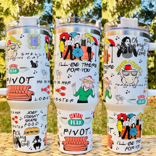 Friends Central perk 40oz Quencher stainless tumbler/ friends tumbler / movie quencher tumbler / Stanley dupe tumbler