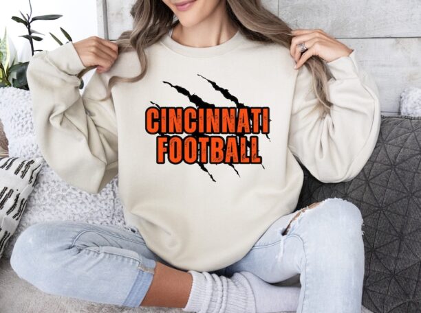 Cincinnati Tiger Sweatshirt, Bengal Tiger College Sweatshirt, Sunday Funday Football Gift, Cincinnati Tiger Shirt