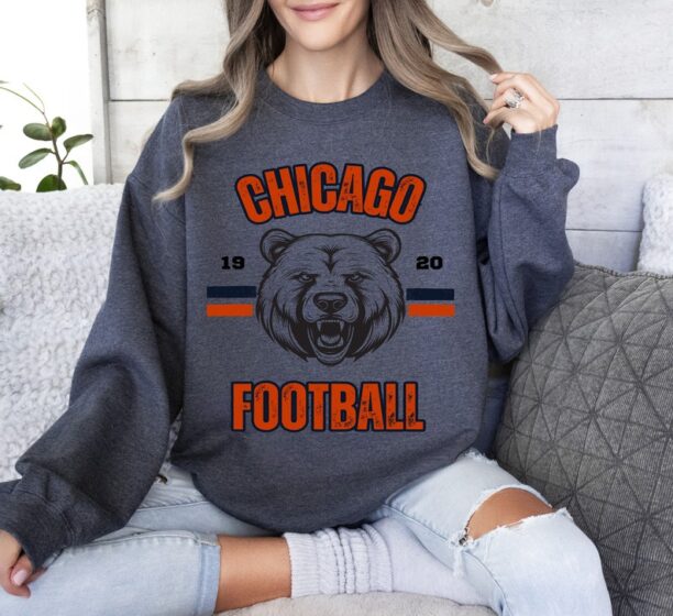 Chicago Bears Vintage Sweatshirt Chicago Bears Football Sweatshirt Bears Shirt Gift for Bears Football Fan Chicago Bears