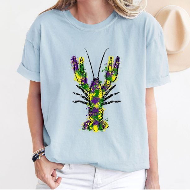 Comfort Colors® Crawfish T-Shirt, Seafood Lover Shirt, Crawfish Watercolor Shirt, Crawfish Shirt, Gifts Gras Attire Tee