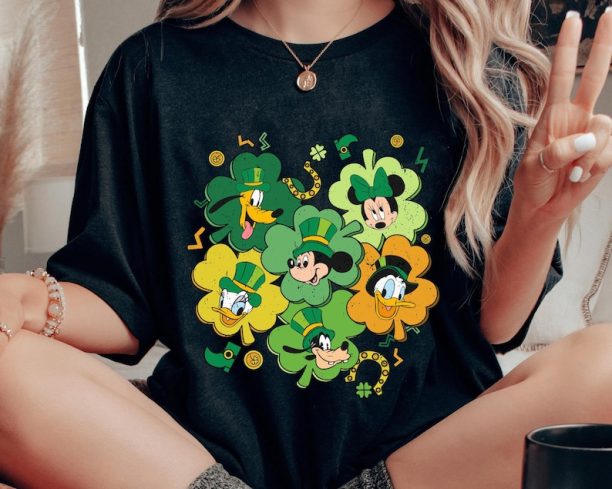 Mickey and Friends Irish Shamrock St Patrick's Day Shirt, Disney St Patty's Day T-shirt, Four Leaf Clover, Lucky Day Tee