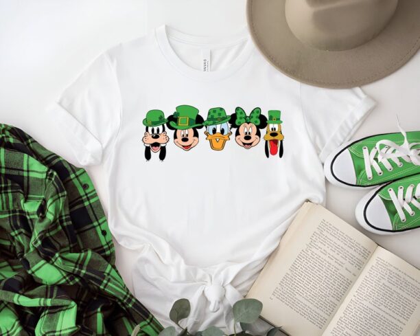 Disney Characters St Patrick's Day Shirt,Disney Mickey And Friends Shamrock T-Shirt,Patrick's Day Family Matching Shirts