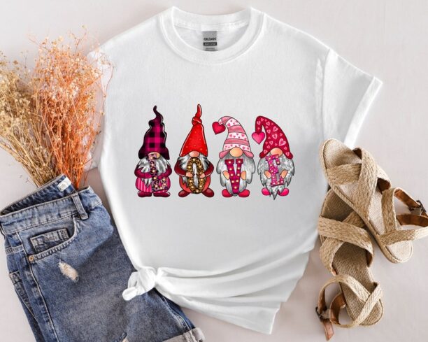 Gnome Love Valentines Sweatshirt, Gnome heart Shirt, Valentines Day Shirts For Woman, Valentines Day Gift