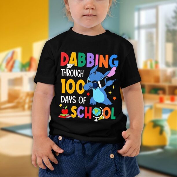 Stitch Dabbing Through 100 Days Of School Shirt, Sitch Lilo 100 Days Brighter Shirt