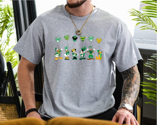 Mickey and Friends St Patrick's Shirt, Gift St Patrick Shirt, Clover Bow Disney Shirt, Disney Friends, Shamrock Tee