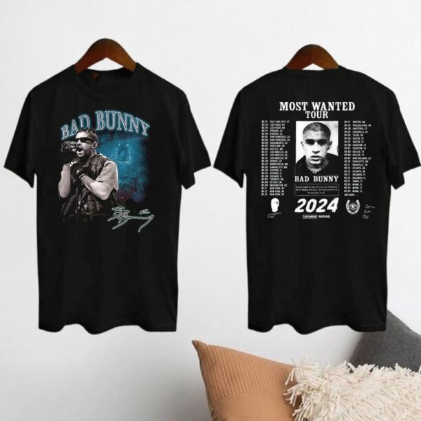 Bad Bunny Signature Shirt, 2024 Most Wanted Tour Bad Bunny Shirt, Bad Bunny Album Tee, Bad Bunny Merch