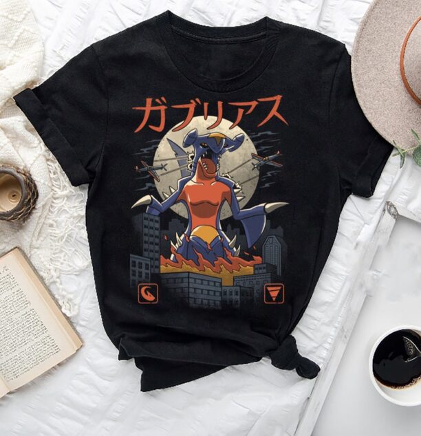 Garchomp Pokemon Kaiju T-Shirt, Japanese Monster Garchomp Shirt Fan Gifts, Pokemon Garchomp Shirt, Garchomp Kaiju Shirt