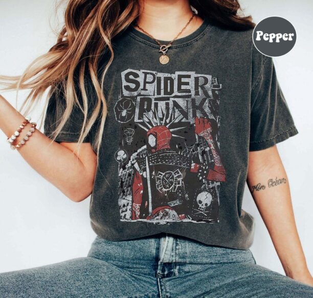 Vintage Spider Punk Shirt, Spider Man Shirt, Spider Man Across The Spider-Verse Shirt, Marvel Shirt