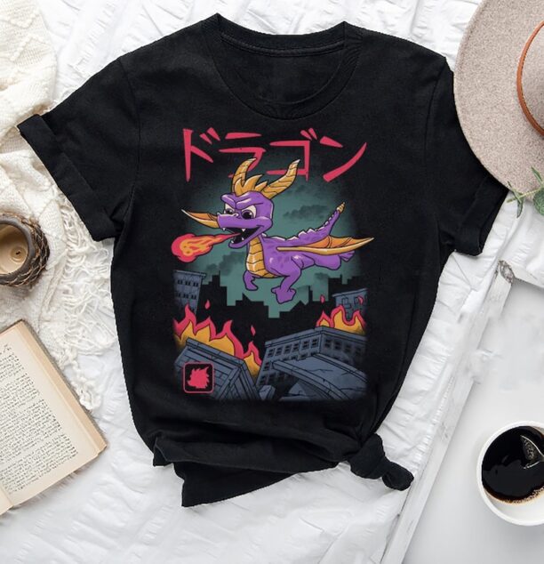 Dragon Kaiju T-Shirt, Japanese Monster Spyro the Dragon Shirt Fan Gifts, Dragon Spyro Shirt, Spyro Kaiju Shirt