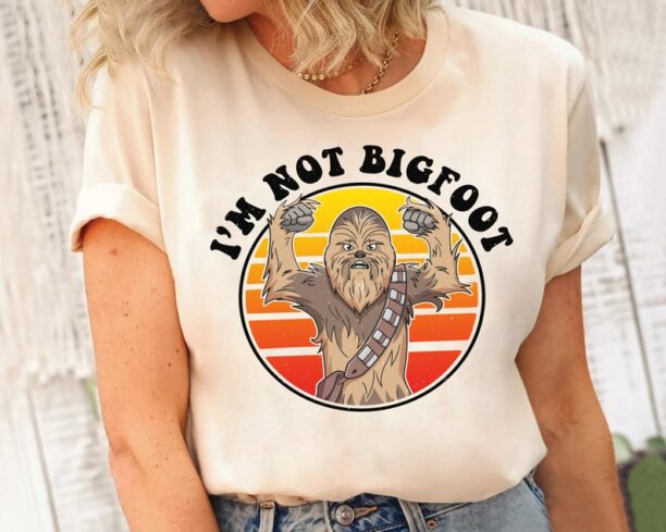 Funny Star Wars Chewbacca I'm Not Big Foot Vintage T-shirt, Chewie Galaxy's Edge Holiday Trip Tee