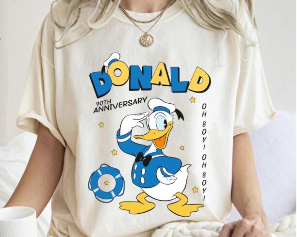 Retro Donald Duck Oh Boy 90th Anniversary Shirt, Donald Est 1934 Disney T-shirt, Donald Duck 90 Years, Walt Disney World