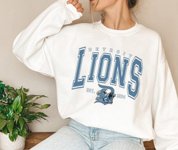 Detroit Lions Sweatshirt, Lions Unisex Tee, Vintage Football Sweatshirt, Football Fan Shirt, Detroit Football Shirt