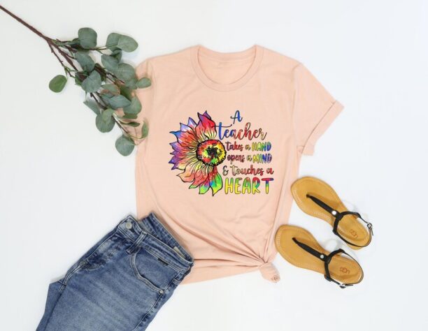 Teacher Shirt, Inspirational Teacher T-Shirt, Kindergarten Teacher Shirt, Floral Teacher Shirt, Cute Teacher Shirt