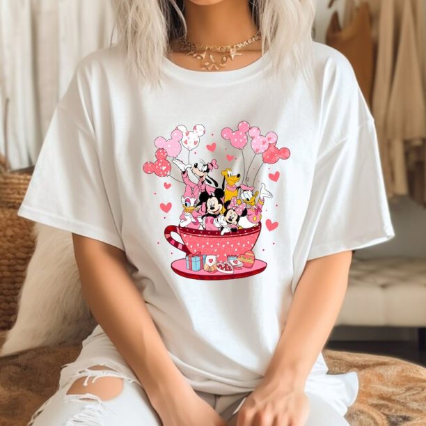 Comfort Colors® Mickey and Friend Valentines Day Shirt, Disney Valentine's Day T-Shirt