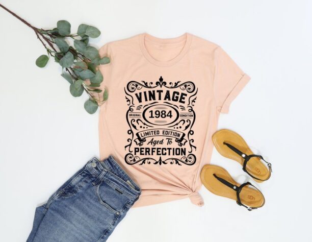 Vintage 1984 Limited Edition T-Shirt, 40th Birthday Shirt, 1984 40th Birthday Shirts, 40th Retro Vintage Gift