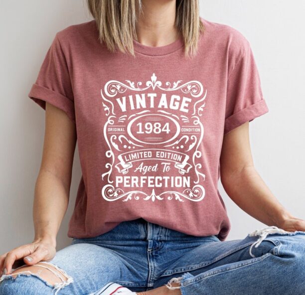 Vintage 1984 Limited Edition T-Shirt, 40th Birthday Shirt, 1984 40th Birthday Shirts, 40th Retro Vintage Gift