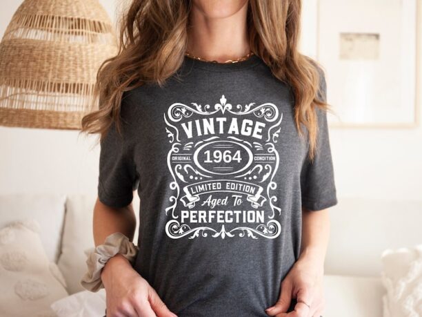 Vintage 1964 Limited Edition Birthday T-Shirt, 60th Birthday T-Shirt, Birthday Party Shirt, Birthday Gifts