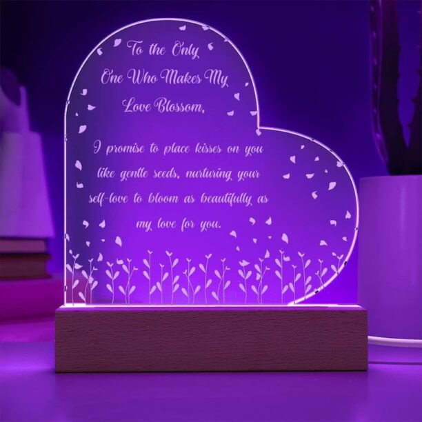 Personalized Heart Plaque for Valentine's Gift, Engraved Seeds of Affection Acrylic Plaque