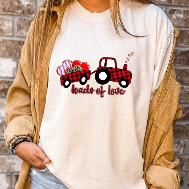 Comfort Colors® Load Of Love Shirt, Valentine Truck T-shirt, Red Truck Valentine Shirt, Truck Lover T-Shirt