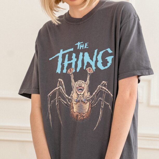 Retro The Thing Horror Movie T-Shirt, Vintage Garment-Dyed Movie Memorabilia