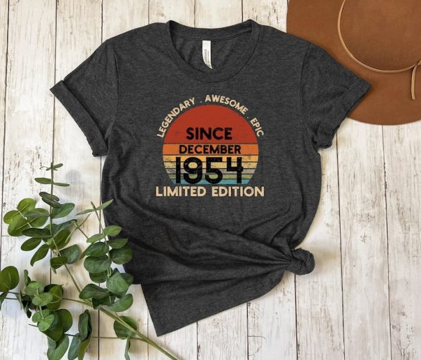 Limited Edition December 1954 70 years old T-Shirt, 70th Birthday Shirt, 1954 Shirt, Gift For 70th Birthday