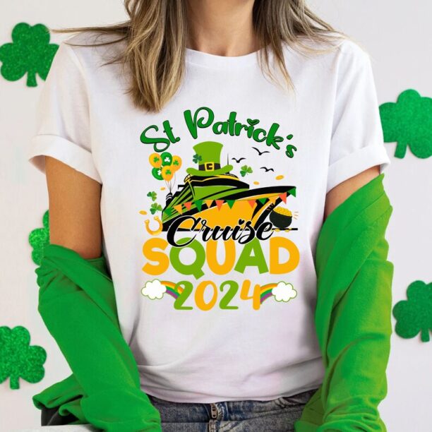 St Patrick's Day Cruise Squad 2024 Shirt, St Patricks Cruise Sweatshirt, Funny Family Matching Kid T-Shirt