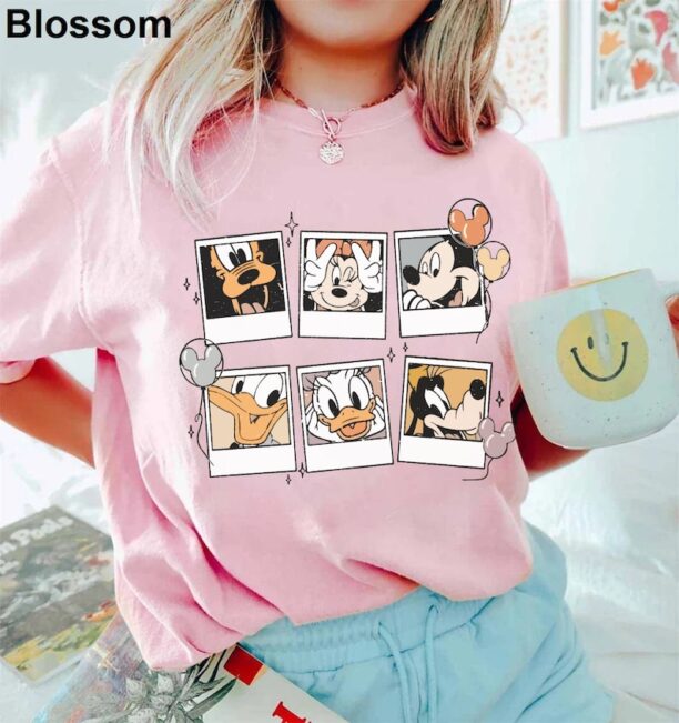 Vintage Disney Polaroid Shirt, Mickey and Friends Shirt, Disney Balloon Shirt, Disneyland Trip Shirt, Disneyworld Shirt