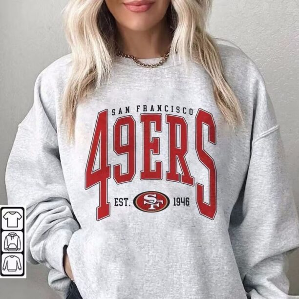 Vintage San Francisco Football Sweatshirt,SF Football Crewneck,Retro Niners Shirt,Gift for 49er Football Fan