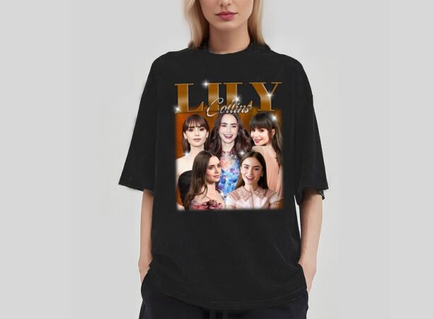 Lily Collins T-Shirt, Lily Collins Shirt, Lily Collins Tees, Retro T-Shirt, Vintage Shirt, Hip hop Graphic, Trendy Shirt