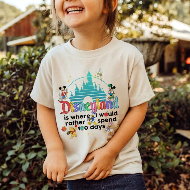 Disneyland 100 Days Of School Shirt, Where I Would Rather Spend 100 Days School