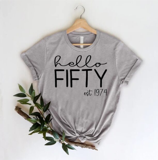 Est 1974 Shirt, 50 Years Old Shirt, 50th Birthday Gift, 50th Birthday Party, Hello 50 T-Shirt