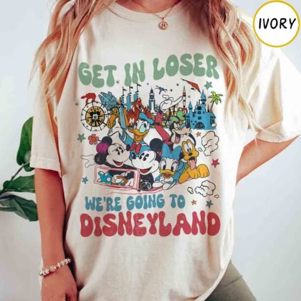 Get in Loser Were Going to Disneyland Shirt, Vintage Disney Comfort Colors Shirt, Mickey and Friends Shirt