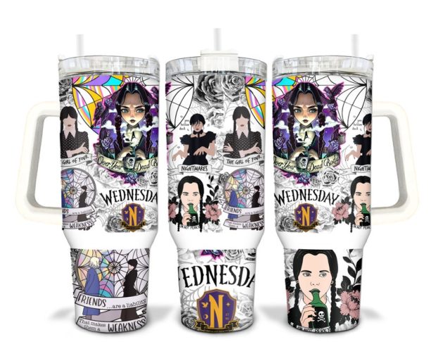 Wednesday Sublimated 40oz Quencher Tumbler