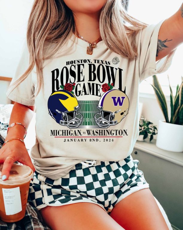 Michigan Wolverines vs Washington Huskies Football 2024 Rose Bowl Shirt, Rose Bowl Game Champs, Washington Football Tee