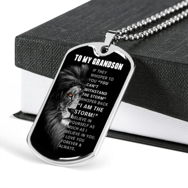 To My Grandson Dog Tag Necklace, Teenager New Driver, Grandson Birthday Gift, Necklace with Engraving, Gift from Grandma