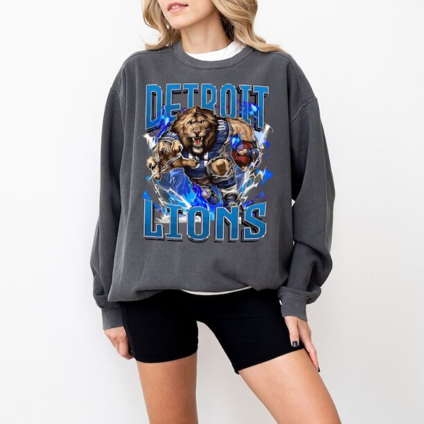 Detroit Lions Football Sweatshirt/ Lions Football Crewneck/ Bootleg Detroit Football Shirt/ Detroit Sport Sweatshirt/