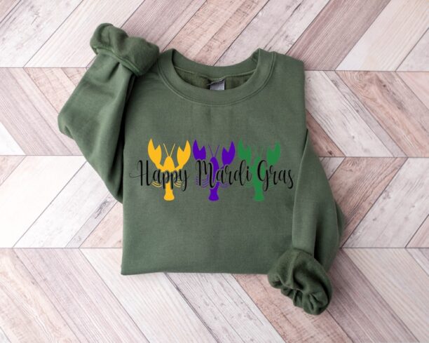 Happy Mardi Gras Sweatshirt, Mardi Gras Carnival Shirt, Women Mardi Gras Costume, New Orleans Cruise Shirt