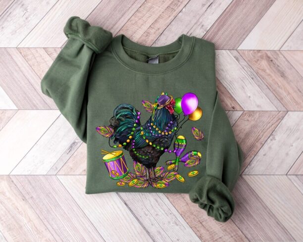 Mardi Gras Chicken Sweatshirt Hoodie, Mardi Gras Shirt, This Girl Needs A Drink, Mardi Grass Festival Shirt