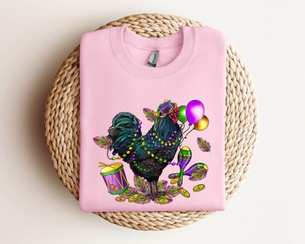 Mardi Gras Chicken Sweatshirt Hoodie, Mardi Gras Shirt, This Girl Needs A Drink, Mardi Grass Festival Shirt