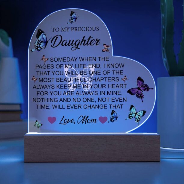 To My Daughter Acrylic Heart Plaque Daughter Birthday Gift Sentimental Daughter Keepsake Gift From Mom to Daughter