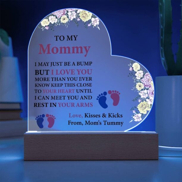 To My Mommy Acrylic Heart Plaque New Mom Gift Sentimental Daughter Keepsake Gift From Child To Mommy Acrylic Plaque Gift