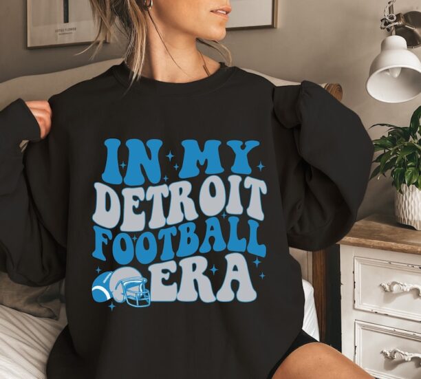 Vintage Detroit Football Sweatshirt Lions Football Crewneck Retro Style Lions Shirt Gift for Lions Football Fan Detroit