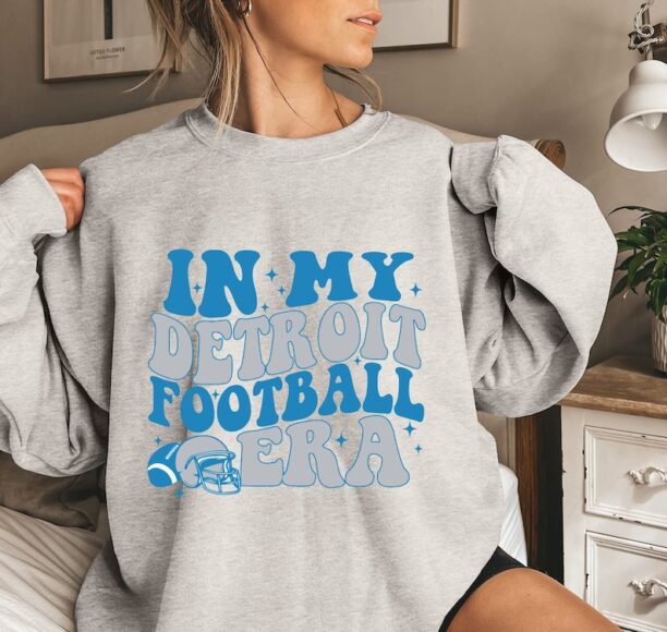 Vintage Detroit Football Sweatshirt Lions Football Crewneck Retro Style Lions Shirt Gift for Lions Football Fan Detroit