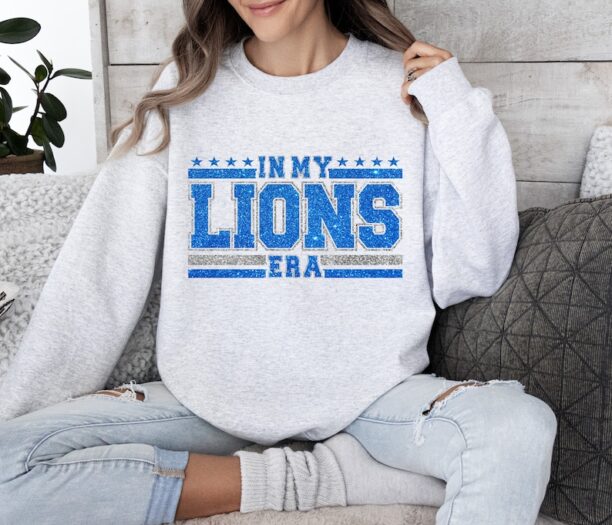 Detroit Football Sweatshirt Lions Football Crewneck Retro Style Lions Shirt Gift for Lions Football Fan Detroit Lions