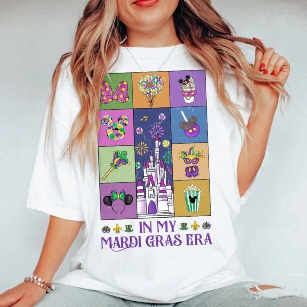 Vintage Disney In My Mardi Gras Era Shirt, Mardi Gras Disney Shirt, Disney Castle Shirt, Magic Kingdom Shirt