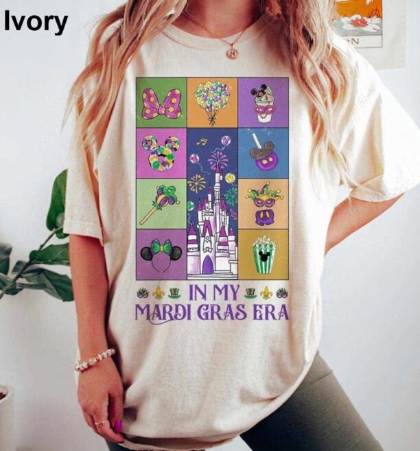 Vintage Disney In My Mardi Gras Era Shirt, Mardi Gras Disney Shirt, Disney Castle Shirt, Magic Kingdom Shirt