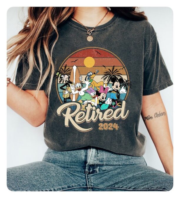 Mickey Retired 2024 Shirt | Mickey And Friends Retired Shirt | Retirement Gifts for Women Man Teacher Retirement