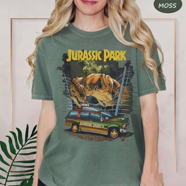 Vintage Jurassic Park Comfort Colors Shirt, Retro T-Rex Dinosaur Sweatshirt, Jurassic Park Dinosaur shirt