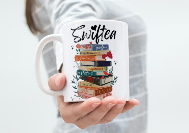 Swiftea Mug Taylor Swiftie Merch Taylors Version Music Albums as Books Trendy Mug Swiftie Gift Taylor Albums Birthday