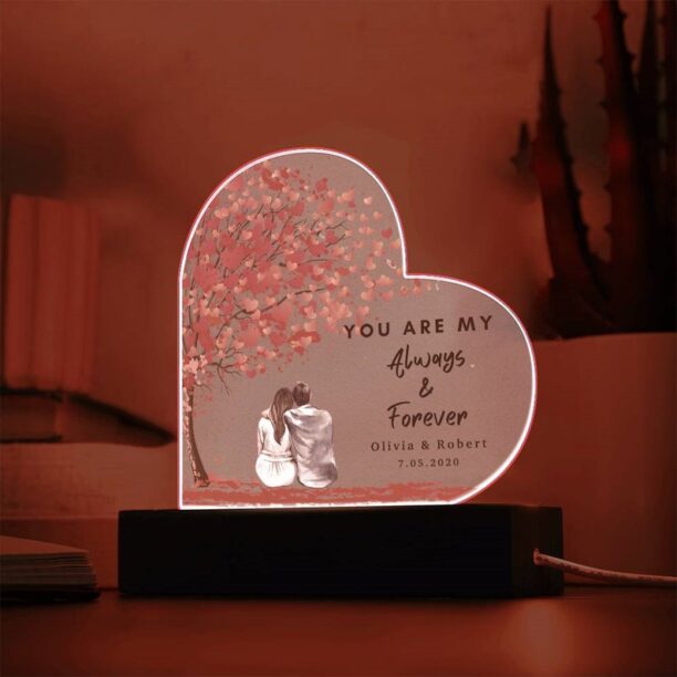 Personalized Forever Always Heart Plaque, Valentines Day Gifts for Him